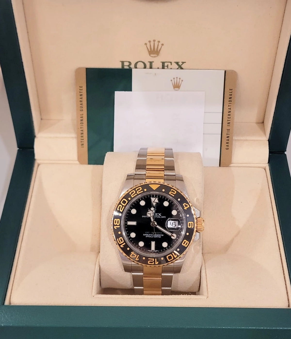 2014 Rolex GMT-Master II 116713 Black Dial TT 18kt Oyster With Papers 40mm