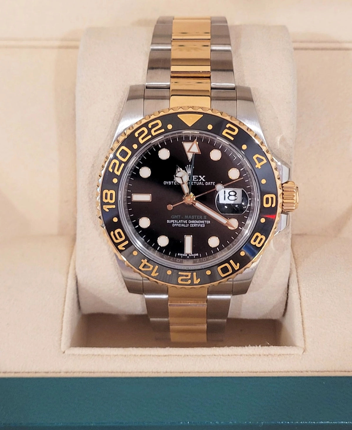 2014 Rolex GMT-Master II 116713 Black Dial TT 18kt Oyster With Papers 40mm