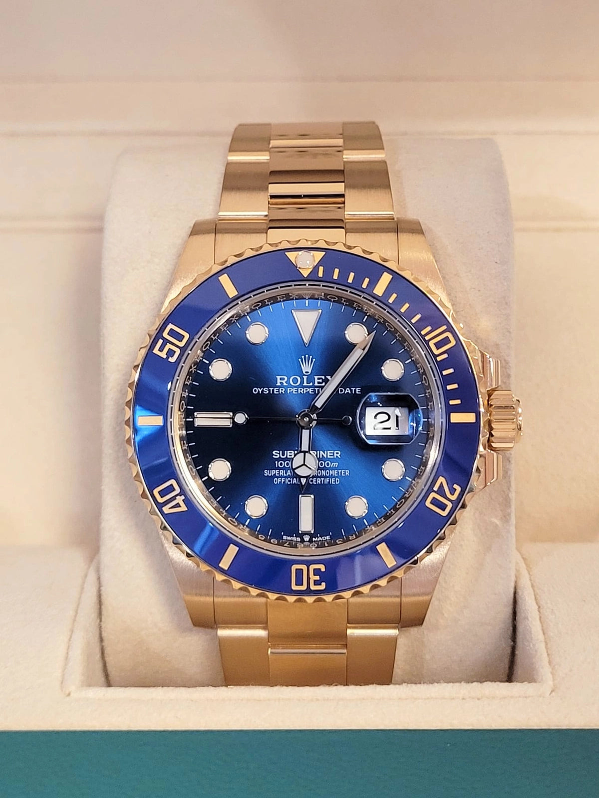 2021 Rolex Submariner 126618LB Blue Dial 18kt Oyster With Papers 41mm