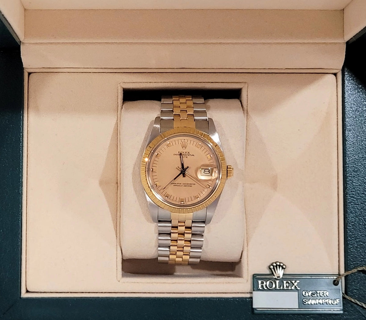 1988 Rolex Date 15053 Mazda Award Watch Champagne Dial TT Jubilee No Papers 34mm