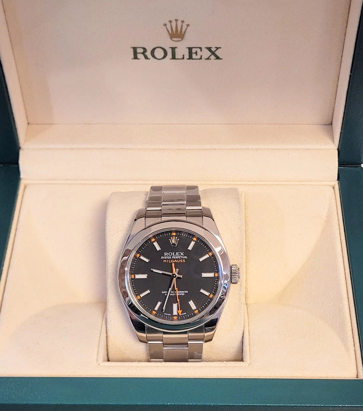 2009 Rolex Milgauss 116400 Black Dial SS Oyster No Papers 40mm