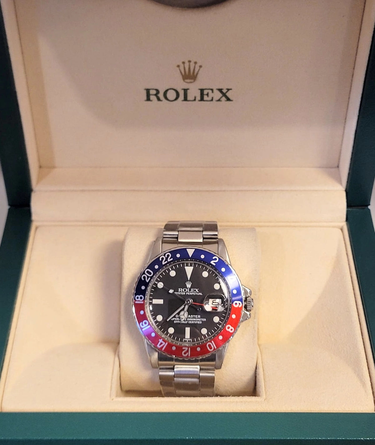 1973 Rolex Pepsi GMT-Master 1675 Black Dial SS Oyster No Papers 40mm