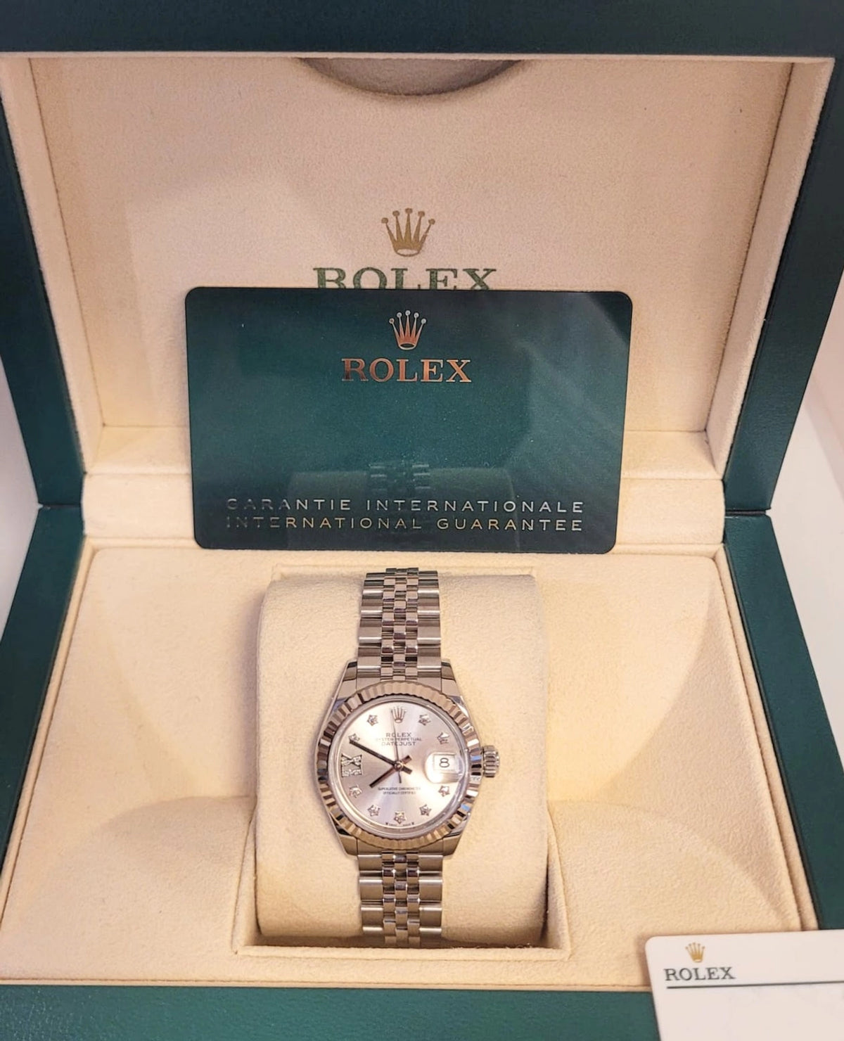 2022 Rolex Ladies Datejust 279174 Silver Star Diamond Dial Jubilee W/ Paper 28mm