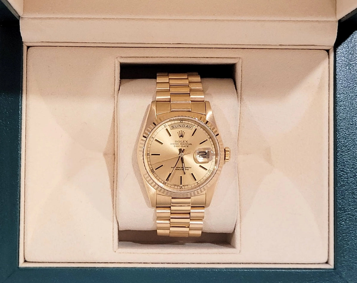 1988 Rolex Day-Date 18238 Champagne Dial 18kt President No Papers 36mm