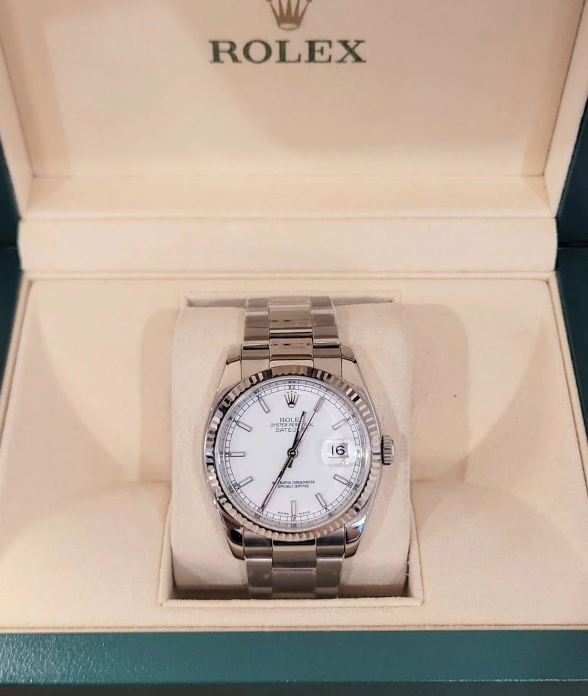 2006 Rolex Datejust 116234 White Dial SS Oyster No Papers 36mm