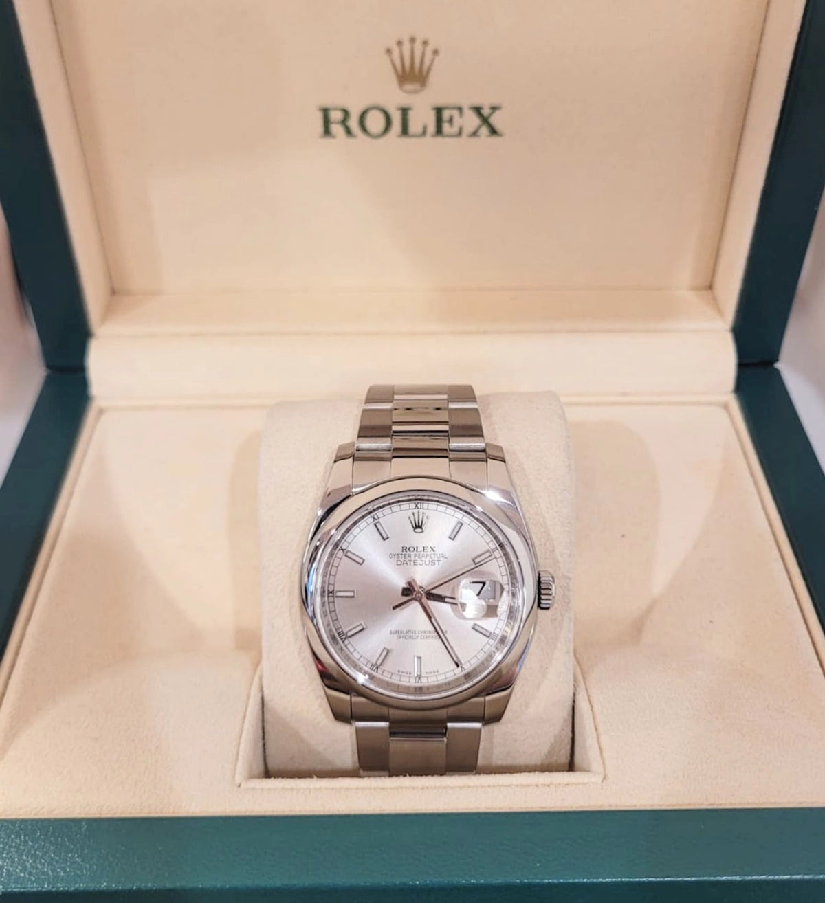 2010 Rolex Datejust 116200 Silver Dial SS Oyster No Papers 36mm