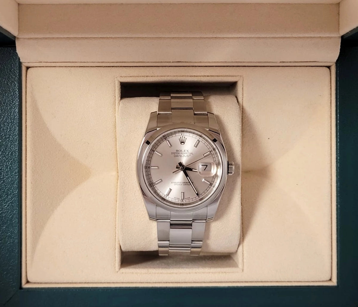 2010 Rolex Datejust 116200 Silver Dial SS Oyster No Papers 36mm
