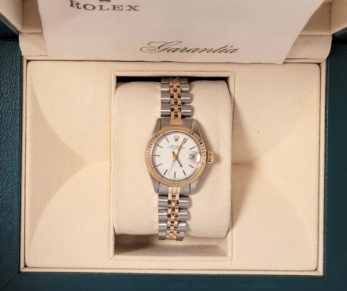 1972 Rolex Ladies Datejust 6917 White Dial TT Jubilee With Papers 26mm