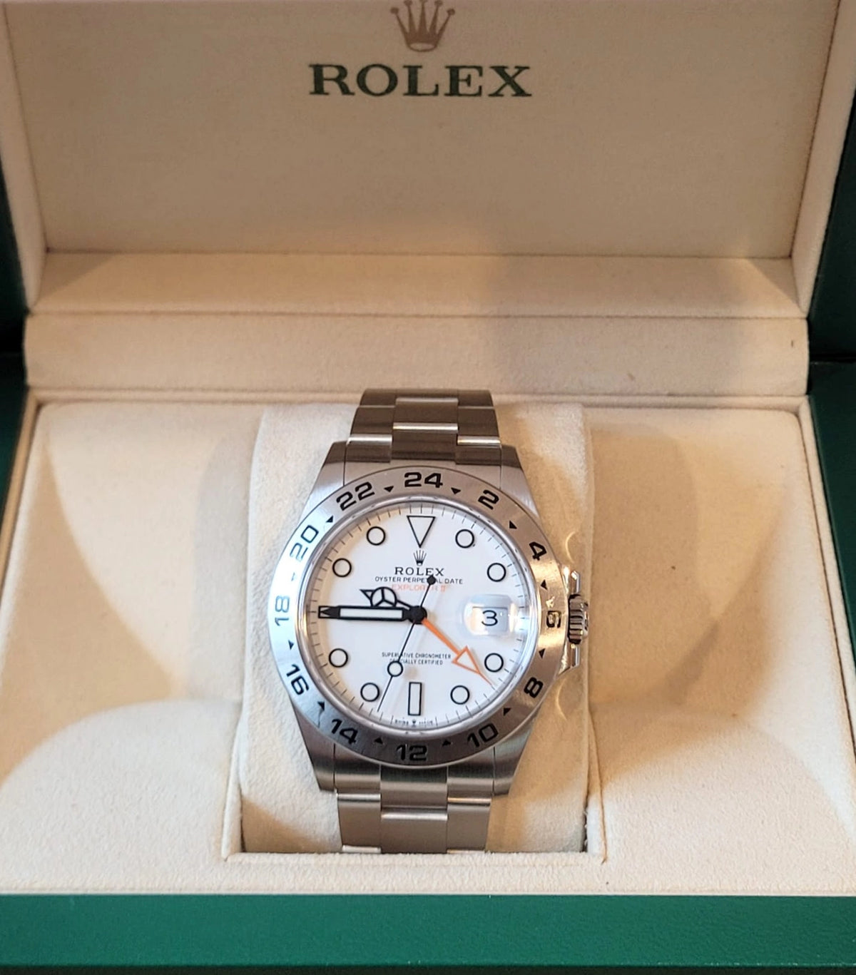 2025 Rolex Explorer II 226570 Polar White Dial SS Oyster No Papers 42mm