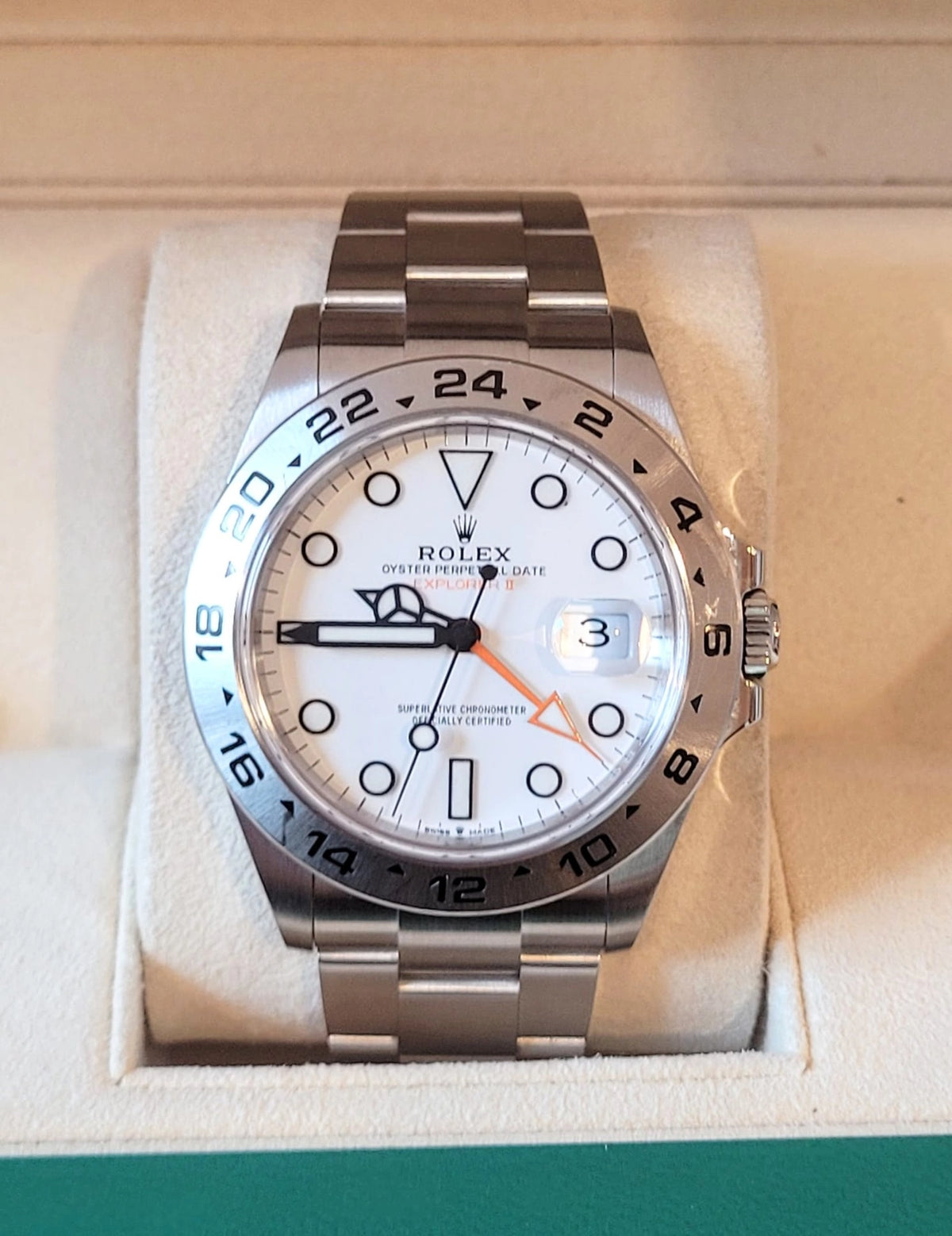 2025 Rolex Explorer II 226570 Polar White Dial SS Oyster No Papers 42mm