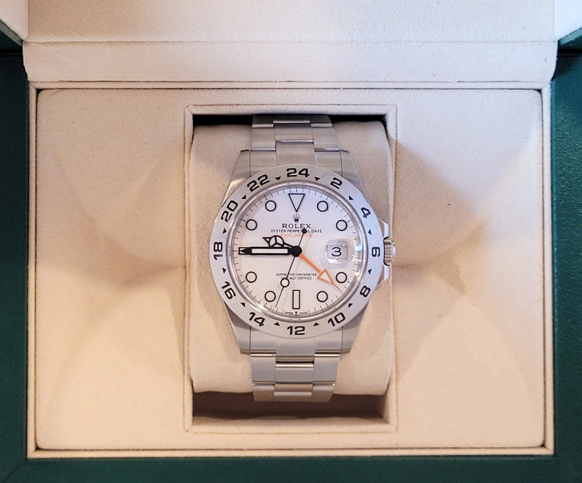 2025 Rolex Explorer II 226570 Polar White Dial SS Oyster No Papers 42mm