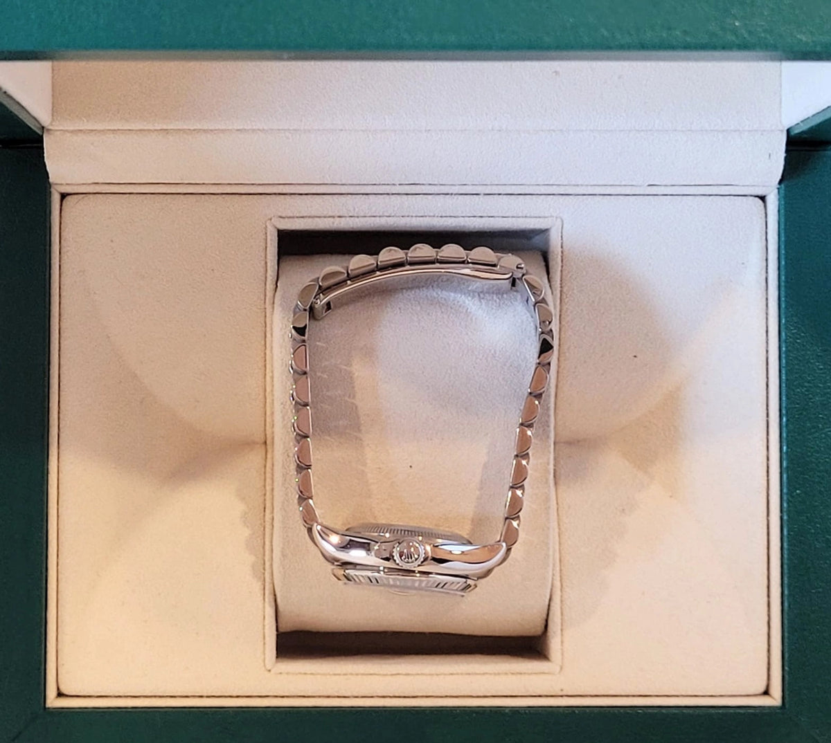 2006 Rolex Ladies Datejust 179179 MOP Diamond Dial 18kt WG President Papers 26mm
