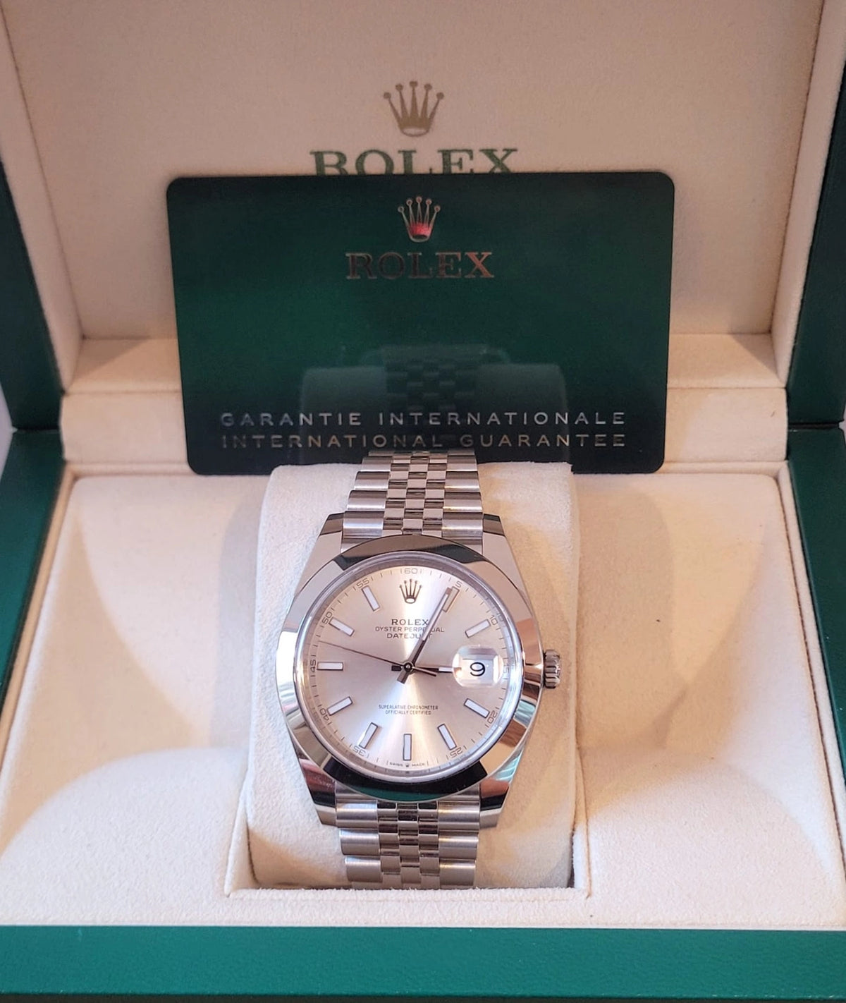 2021 Rolex Datejust 126300 Silver Dial SS Jubilee With Papers 41mm
