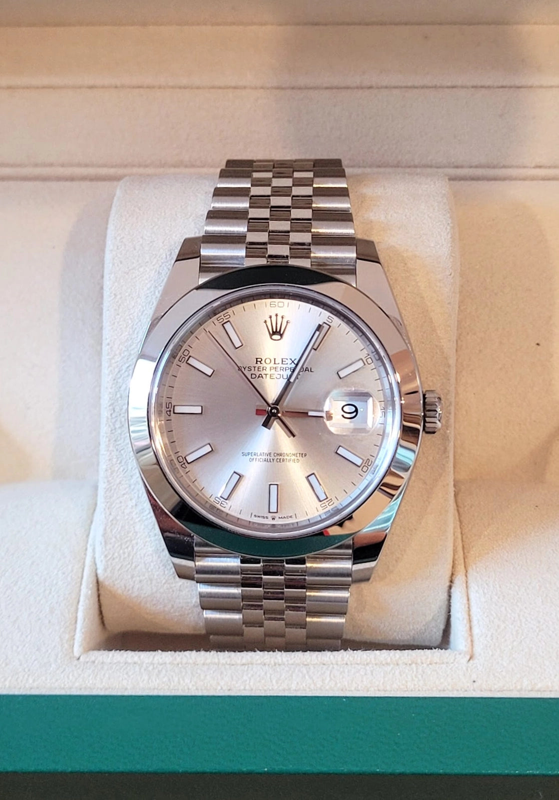 2021 Rolex Datejust 126300 Silver Dial SS Jubilee With Papers 41mm