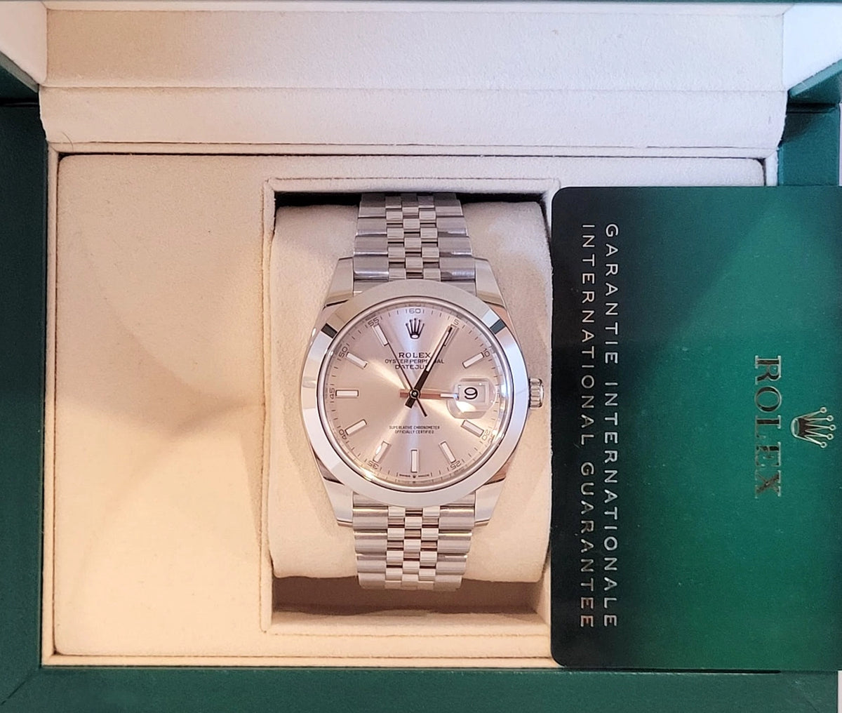 2021 Rolex Datejust 126300 Silver Dial SS Jubilee With Papers 41mm