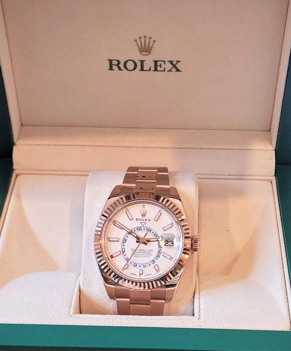 2023 Rolex Sky-Dweller 326935 Ivory White Dial Rose Gold Oyster No Papers 42mm