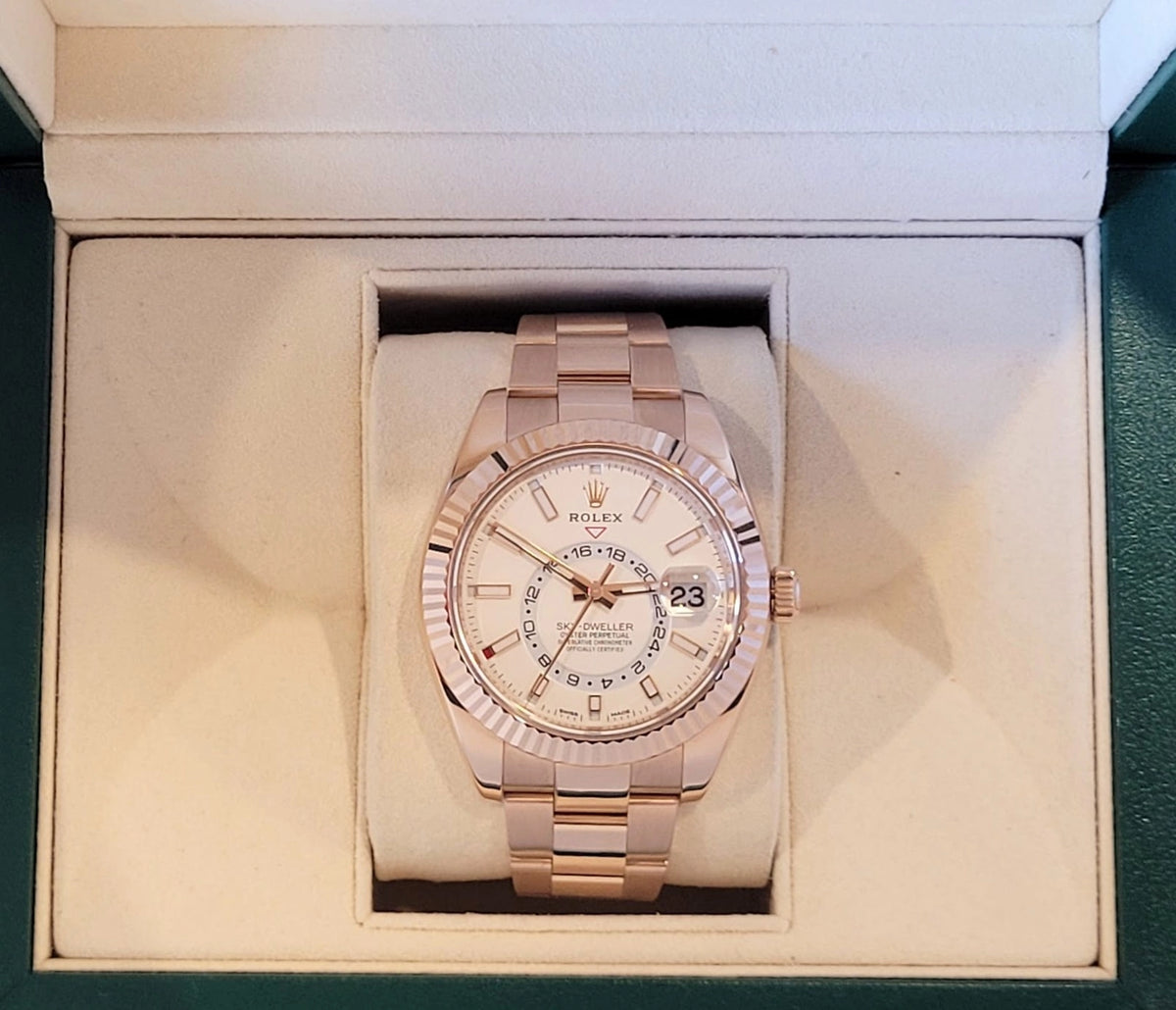 2023 Rolex Sky-Dweller 326935 Ivory White Dial Rose Gold Oyster No Papers 42mm