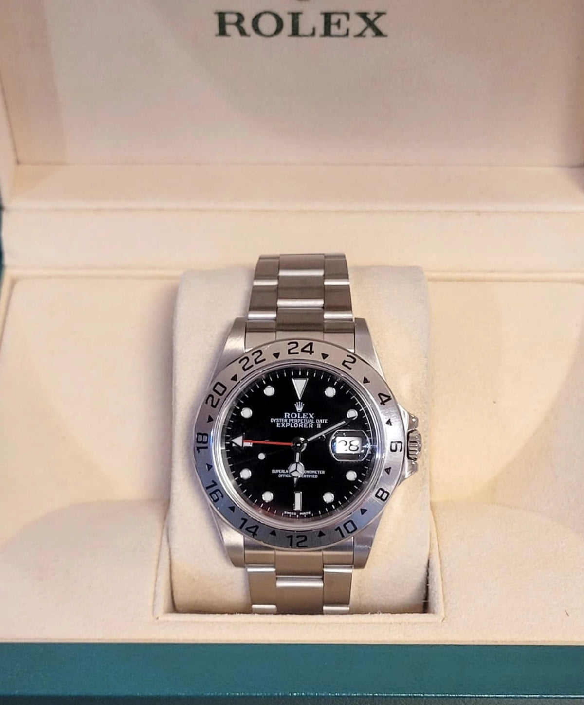 2001 Rolex Explorer II 16570 SEL Black Dial SS Oyster No Papers 40mm