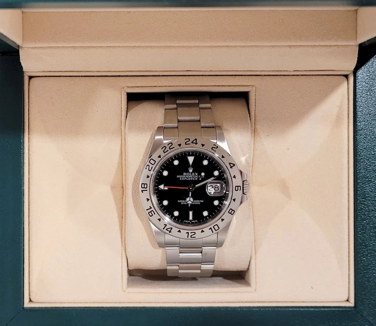 2001 Rolex Explorer II 16570 SEL Black Dial SS Oyster No Papers 40mm