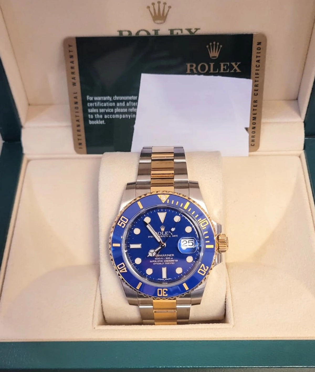 2013 Rolex Submariner 116613LB Blue Dial TT Oyster With Papers 40mm