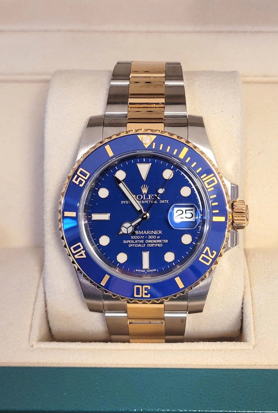 2013 Rolex Submariner 116613LB Blue Dial TT Oyster With Papers 40mm