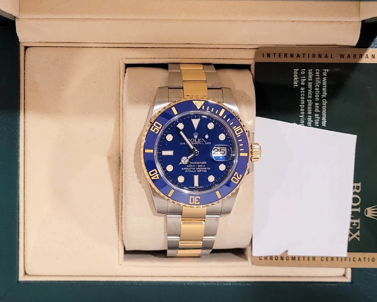 2013 Rolex Submariner 116613LB Blue Dial TT Oyster With Papers 40mm