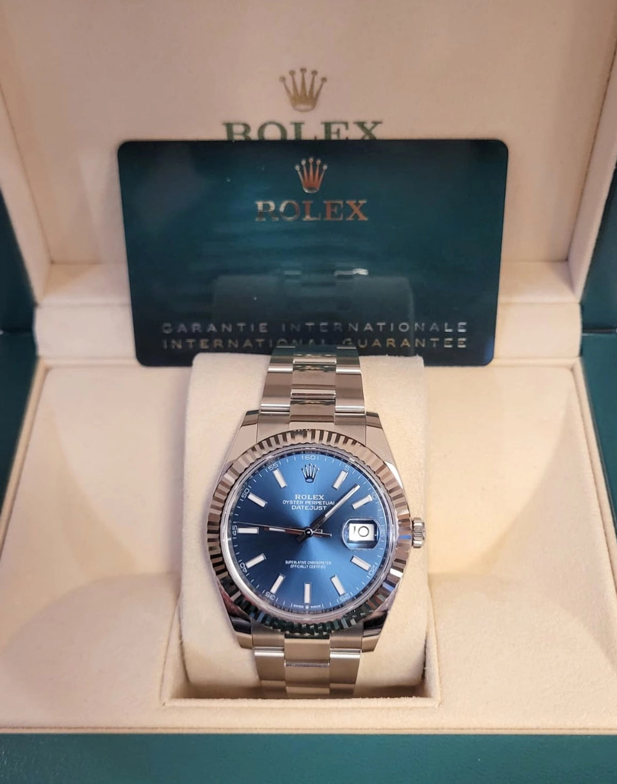 2026 Rolex Datejust 126334 Blue Stick Dial SS Oyster With Papers 41mm