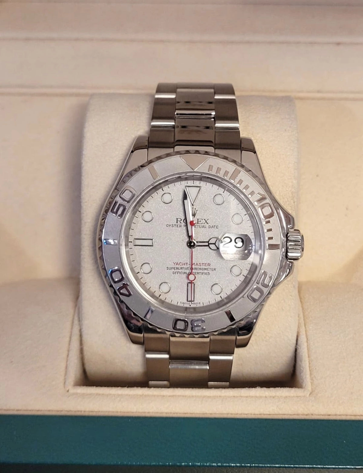 2000 Rolex Yacht-Master 16622 Platinum Dial SS Oyster No Papers 40mm