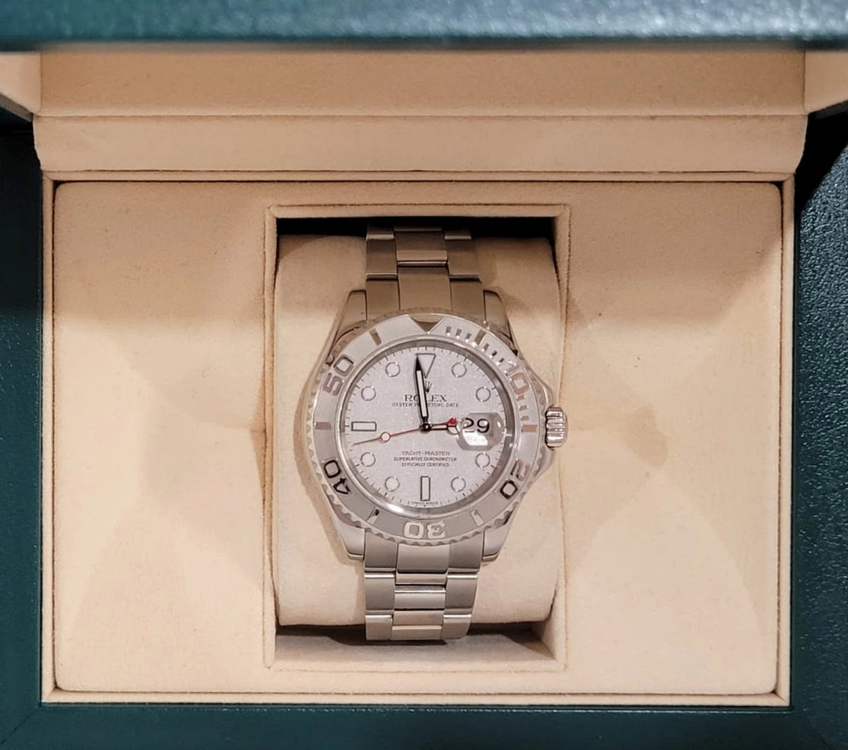 2000 Rolex Yacht-Master 16622 Platinum Dial SS Oyster No Papers 40mm
