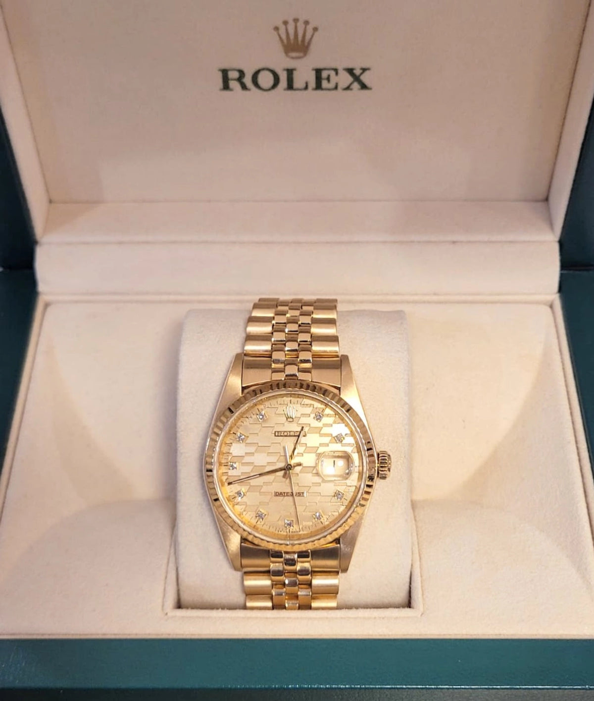 1987 Rolex Datejust 16018 Chevy Award Diamond Dial 18kt Jubilee No Papers 36mm