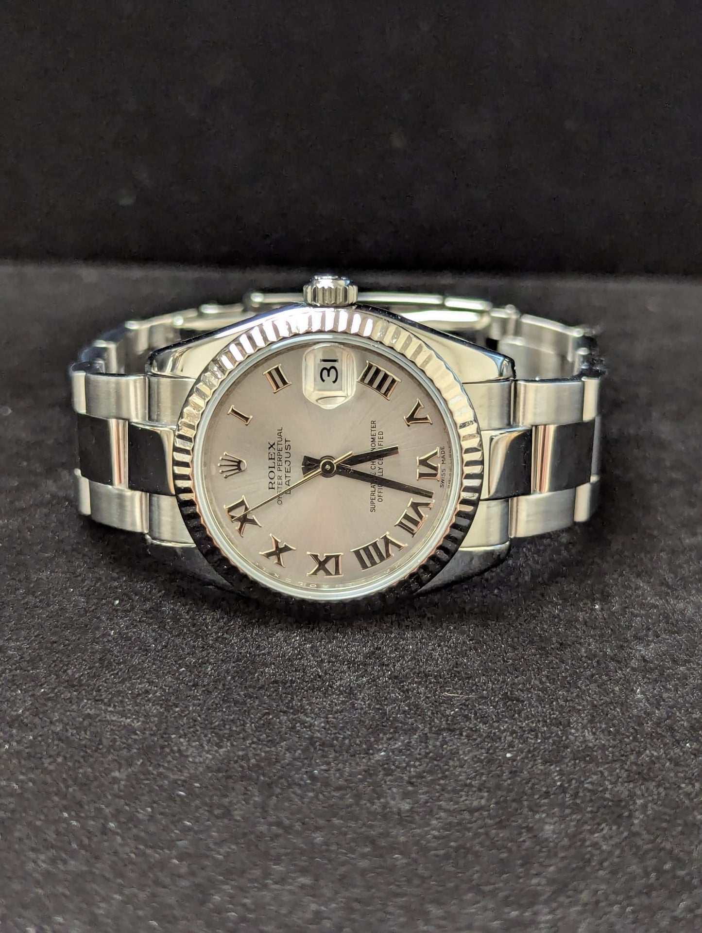 2008 Rolex Datejust Midsize 178274 Silver Roman Dial SS Oyster No Papers 31mm
