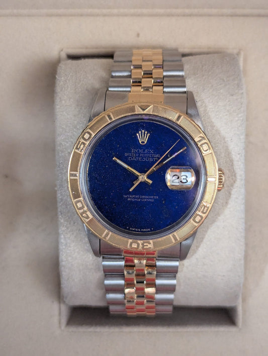 1991 Rolex Datejust 16263 Turnograph Lapis Dial TT 18kt Jubilee No Papers 36mm