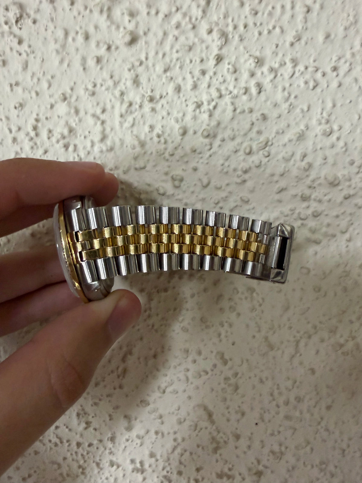1988 Rolex Datejust 16013 Silver Tapestry Dial Diamond Bezel TT Jubilee 36mm