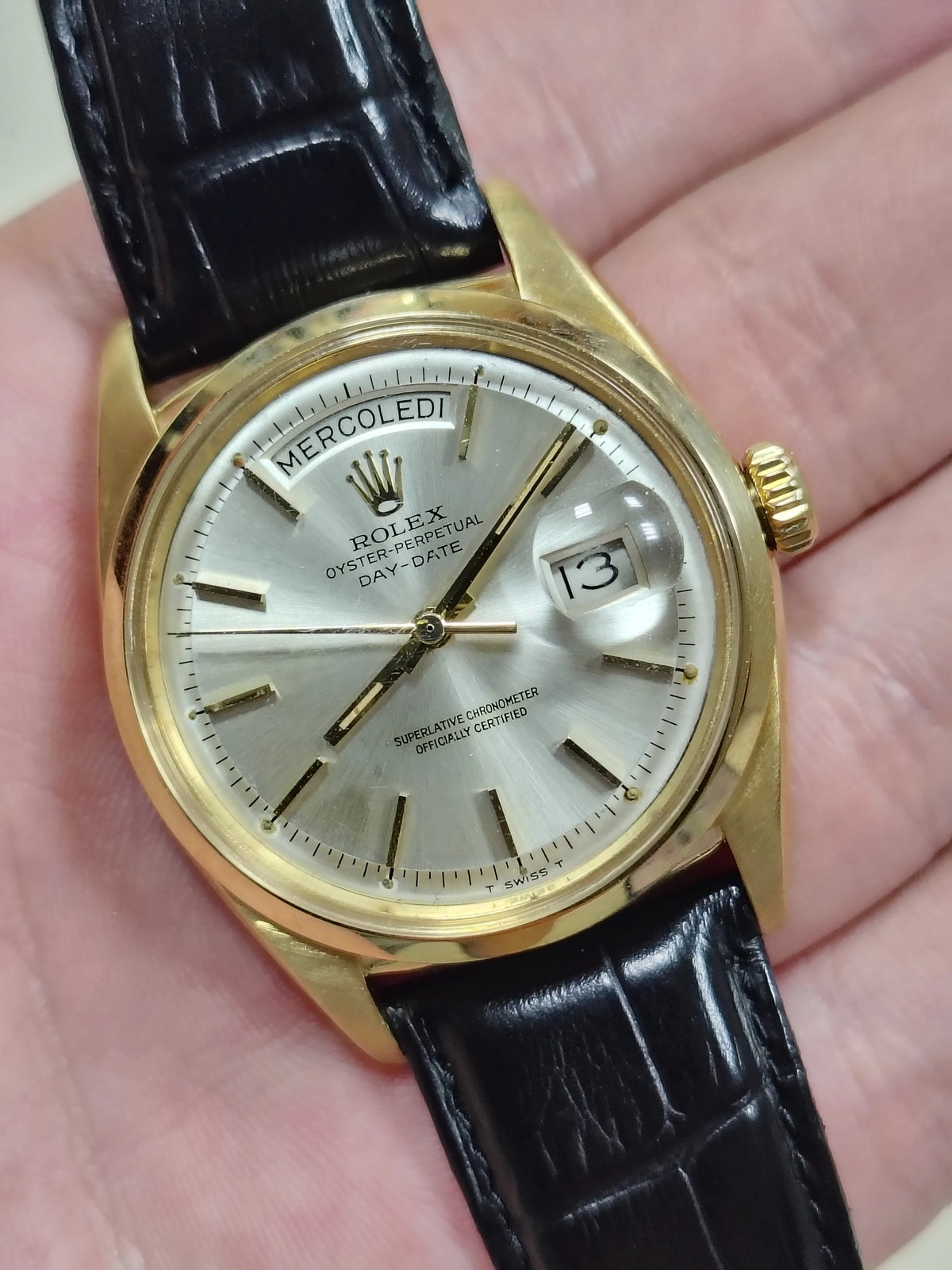 1957 Rolex Day-Date 6612 Silver Dial Italian Date Wheel 36mm