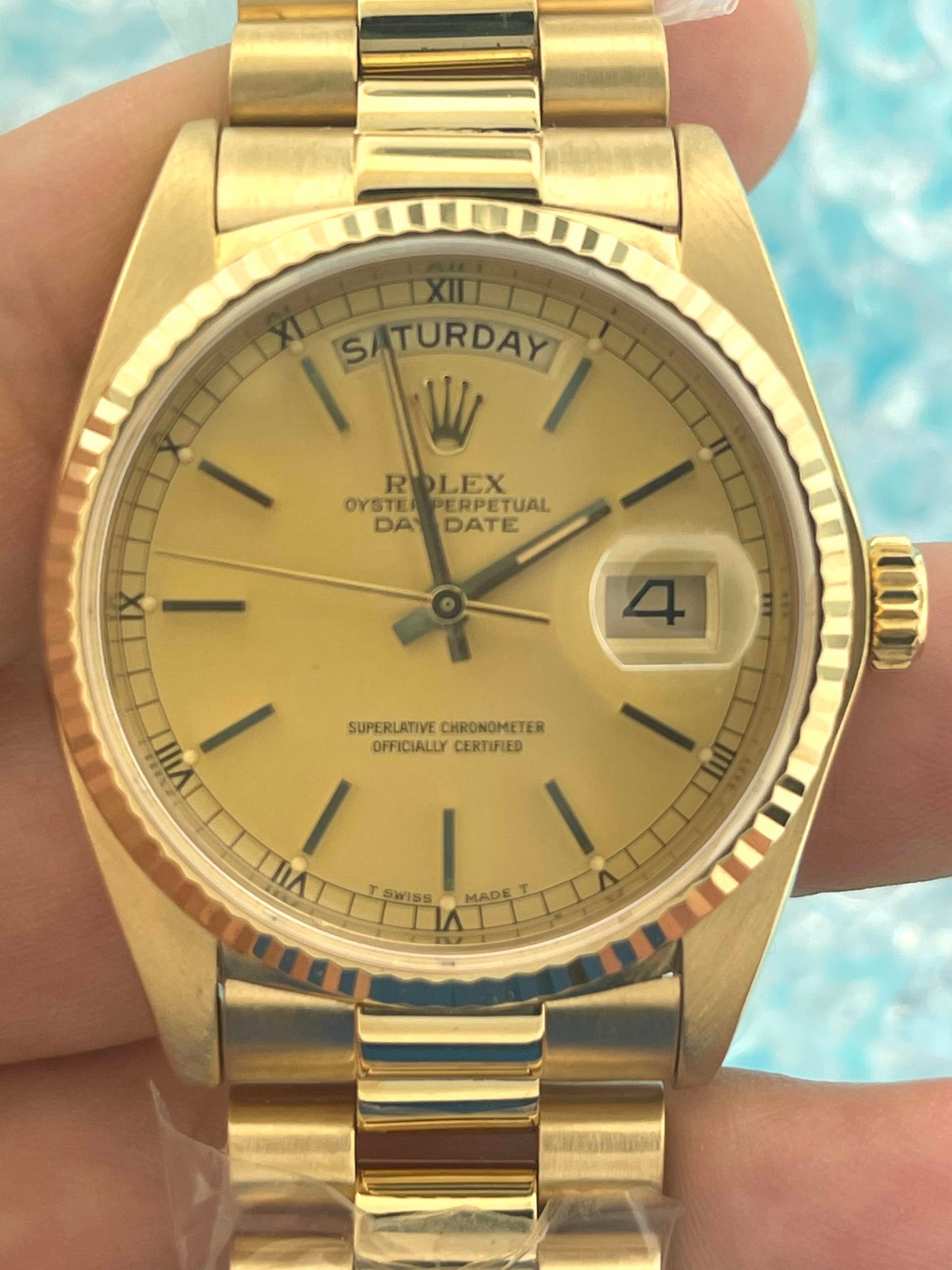 1983 Rolex Day-Date 18038 Champagne Dial President Bracelet No Papers 36mm