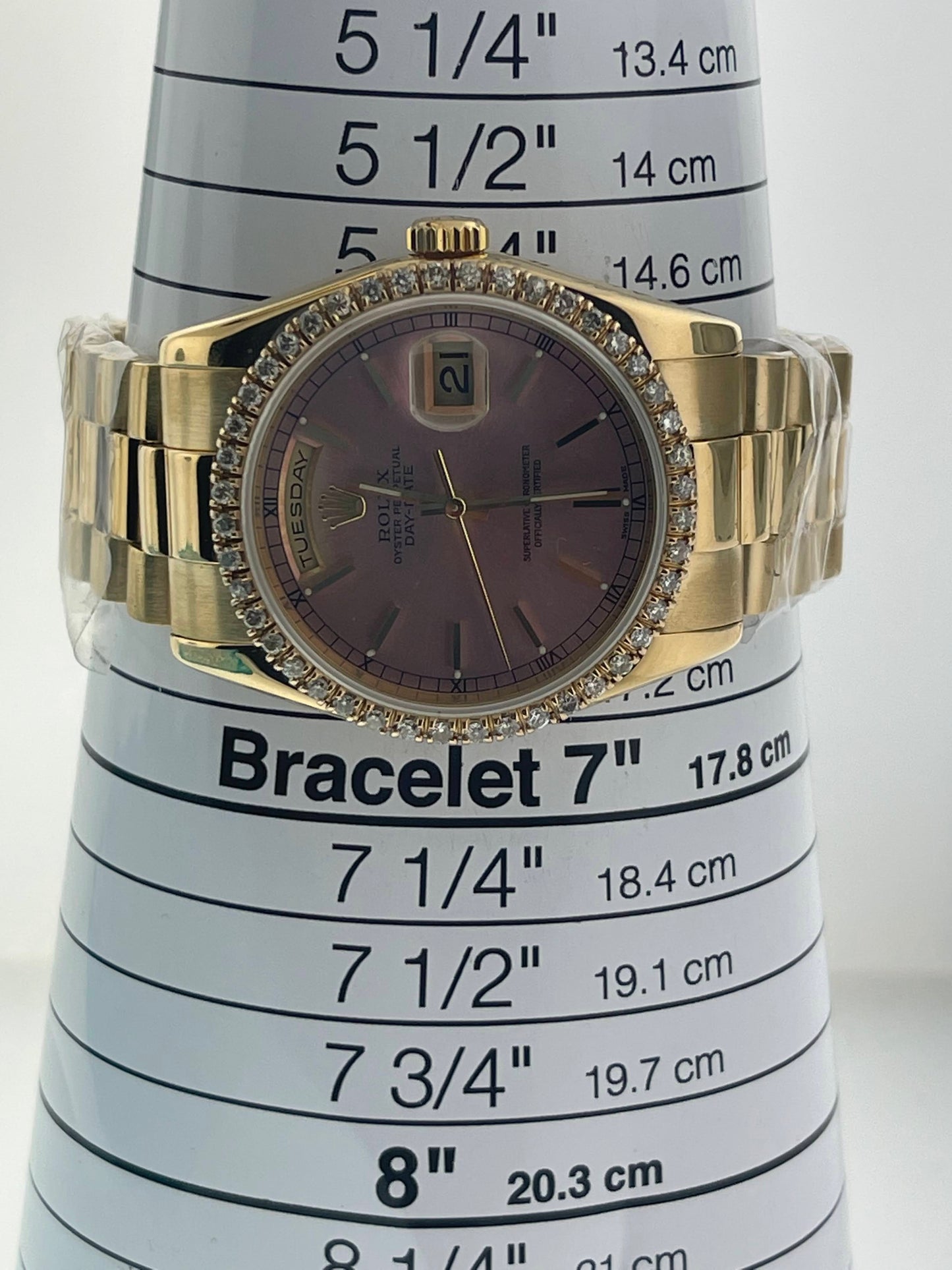 Rolex DayDate 118238 Pink Dial SEL 18K Bracelet With 2006 RSC Paperwork 36mm