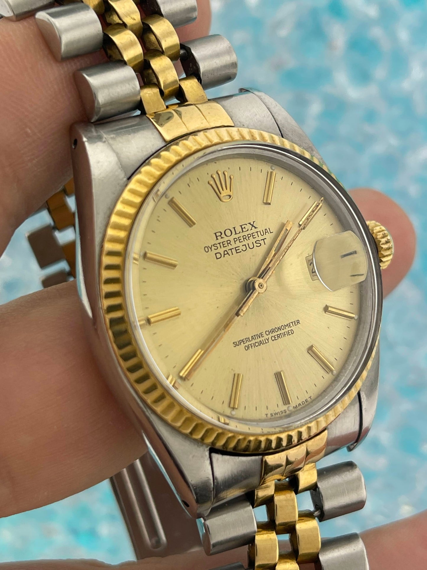 1985 Rolex Datejust 16013 Champagne Dial TT Jubilee No Papers 36mm