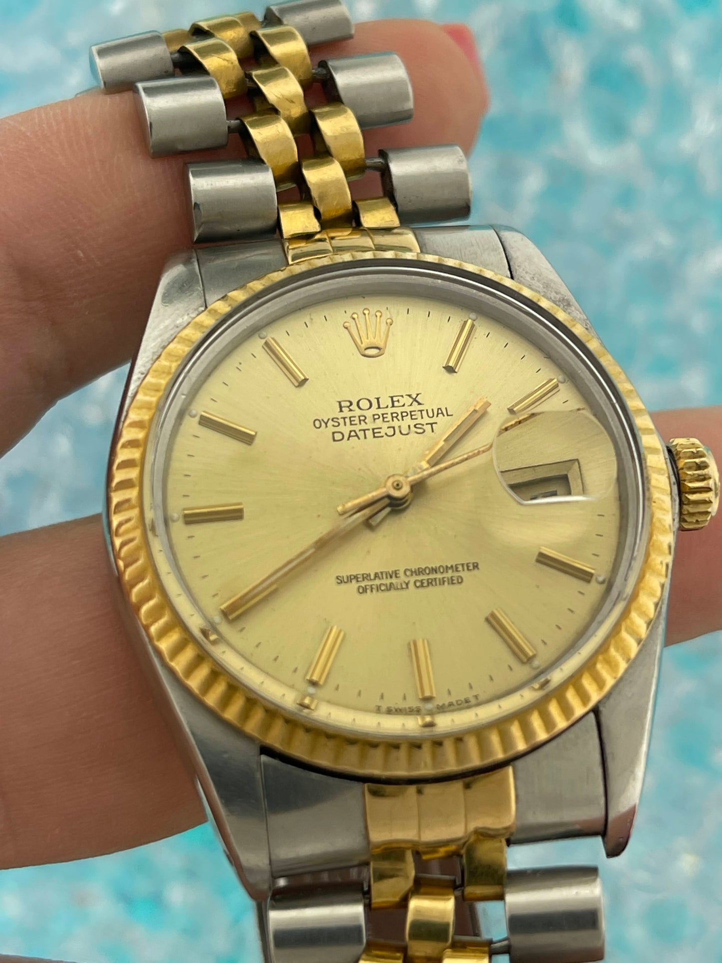 1985 Rolex Datejust 16013 Champagne Dial TT Jubilee No Papers 36mm