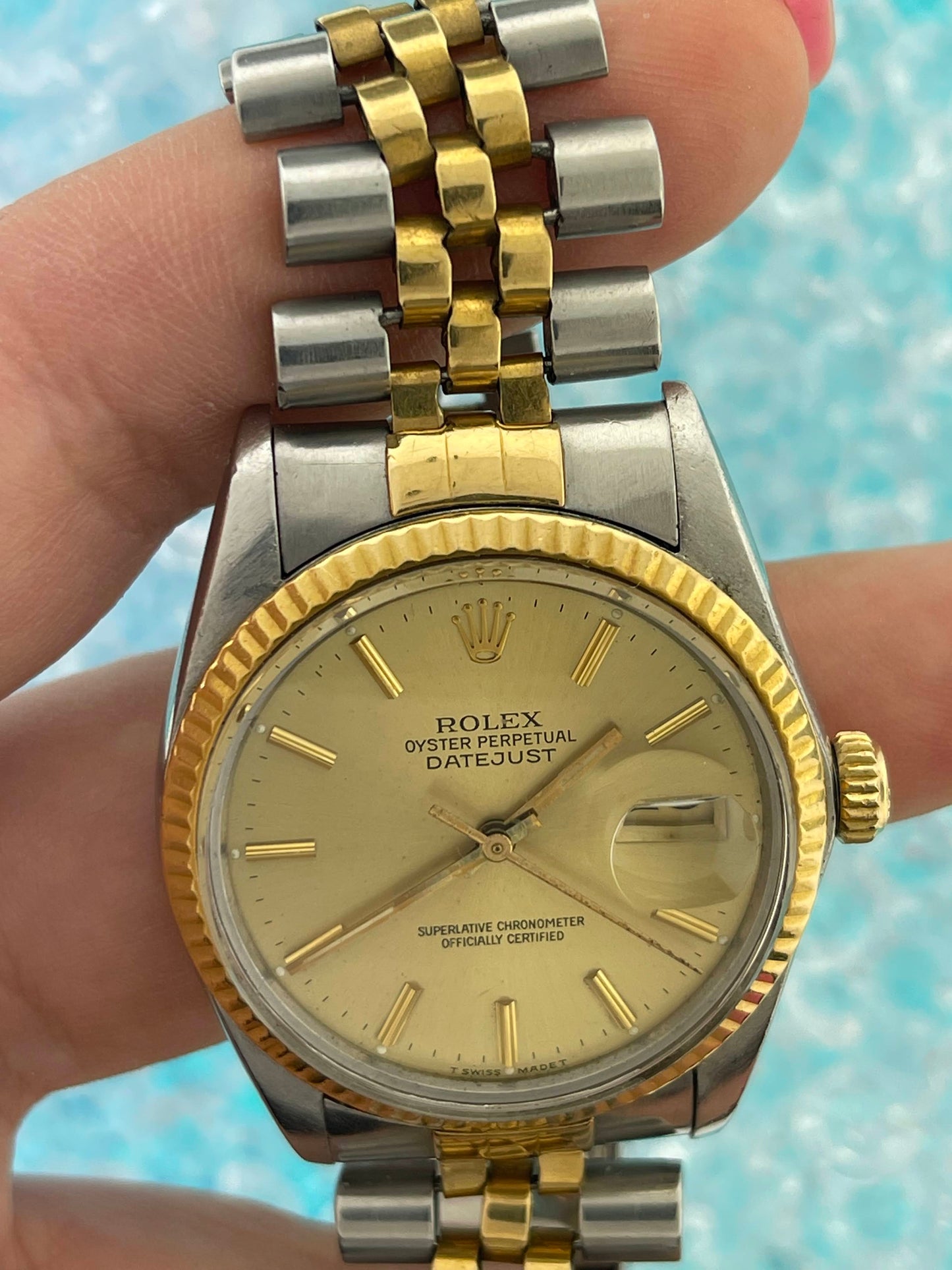 1985 Rolex Datejust 16013 Champagne Dial TT Jubilee No Papers 36mm