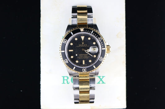 1987 Rolex Submariner 16803 Black Dial Two Tone Oyster With Papers 40mm