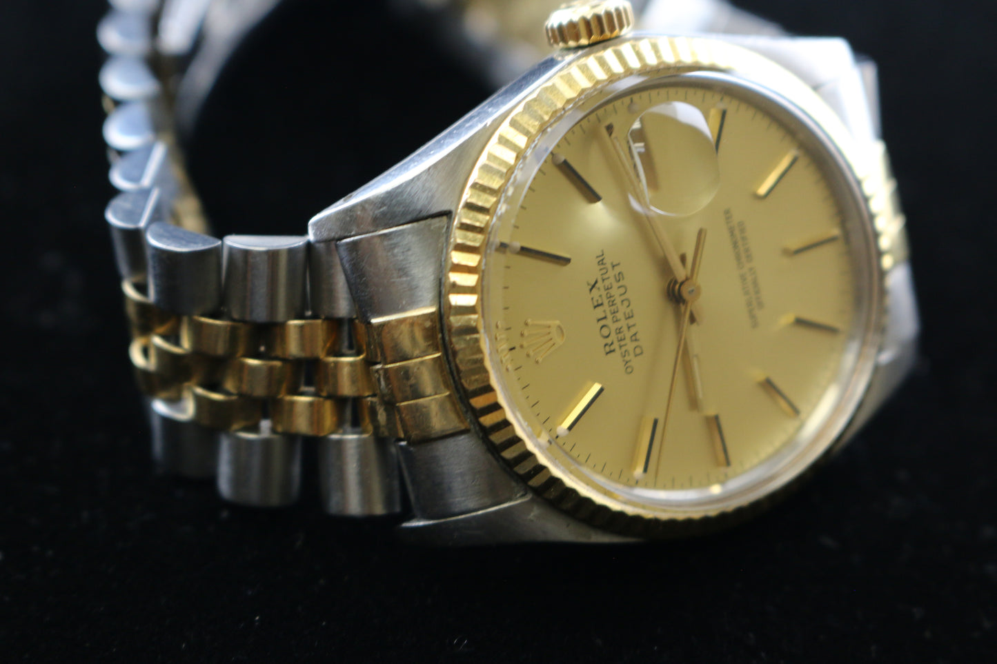 1984 Rolex Datejust 16013 Champagne Dial Two Tone Jubilee With Papers 36mm