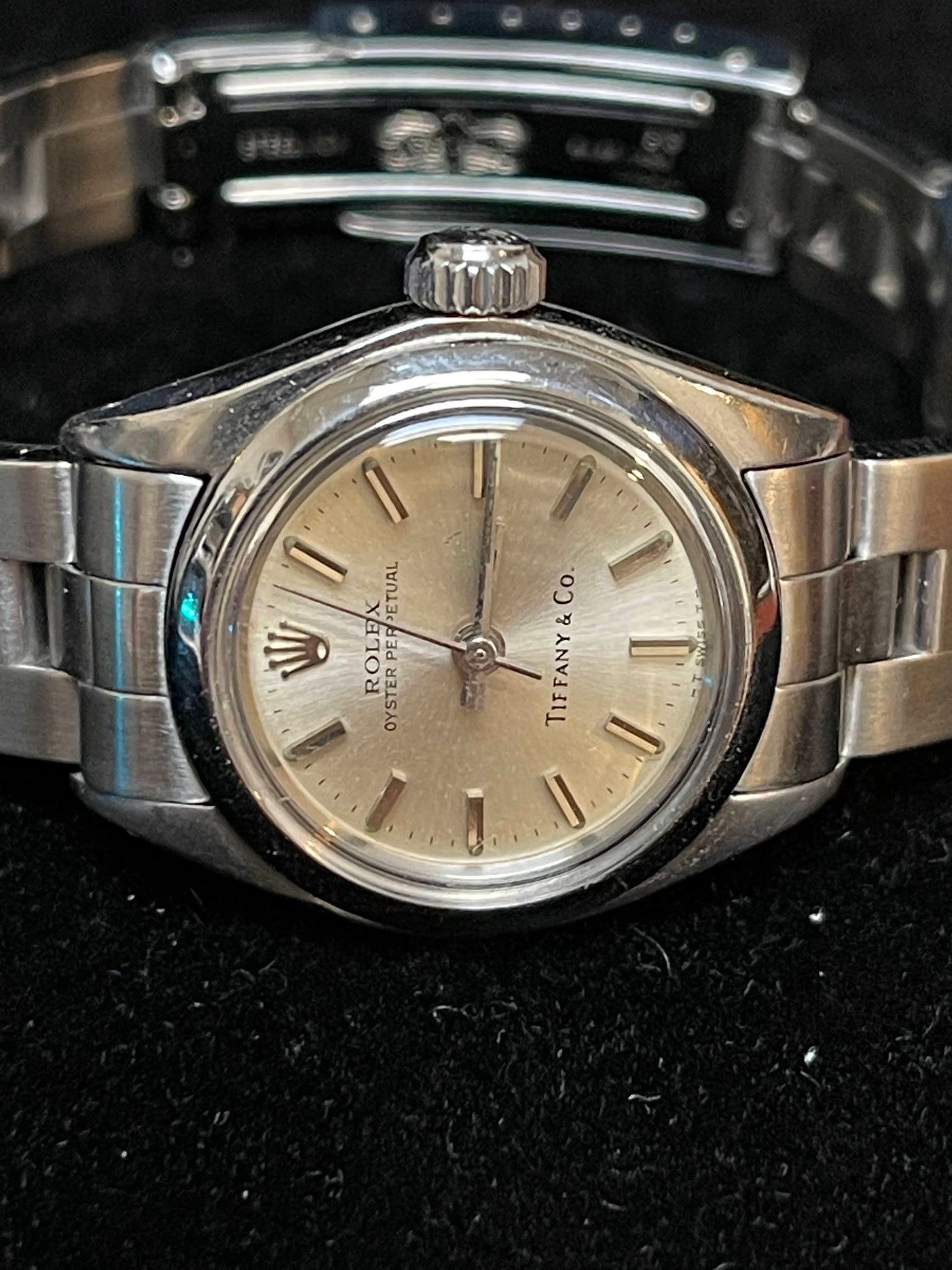 1981 Rolex Oyster Perpetual 6718 Tiffany Dial Oyster Bracelet No Papers 24mm