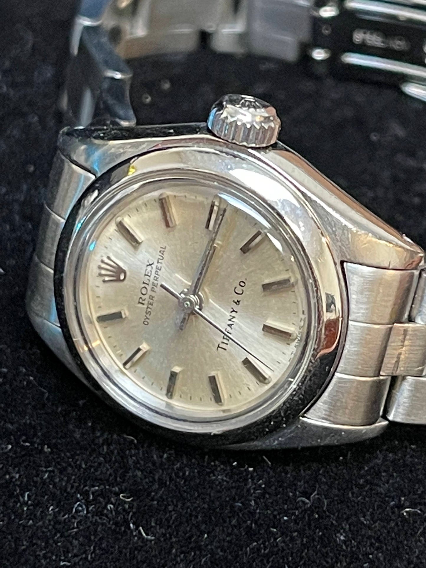 1981 Rolex Oyster Perpetual 6718 Tiffany Dial Oyster Bracelet No Papers 24mm