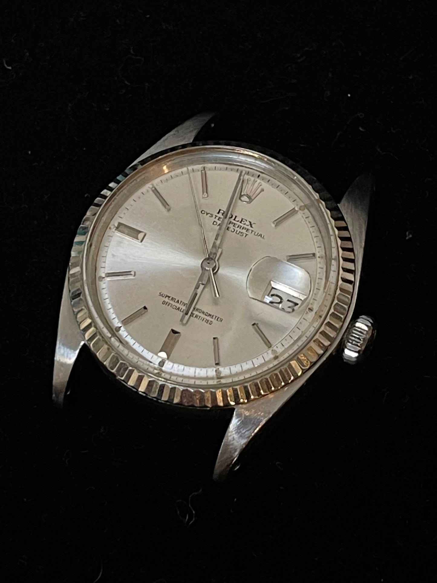 1973 Rolex Datejust 1601 Head Only Silver Dial No Papers 36mm