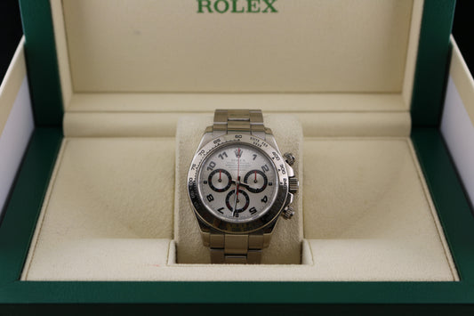 2007 Rolex Daytona 116509 Silver Racing Dial 18kt White Gold No Papers 40mm