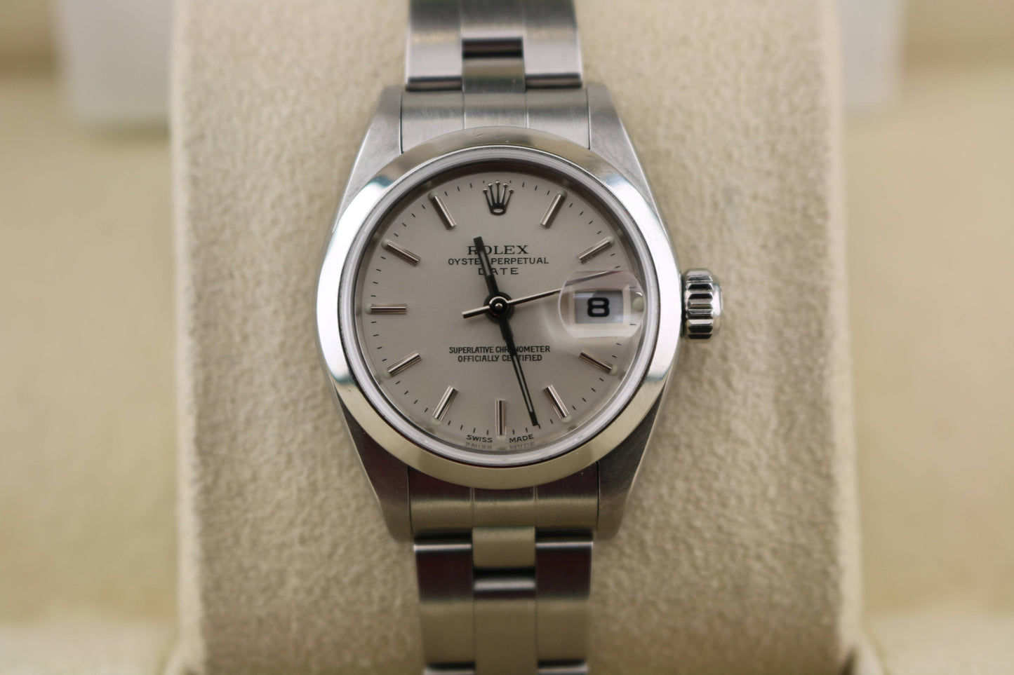 2001 Rolex Ladies Date 79160 Silver Dial Oyster Bracelet With Papers 26mm
