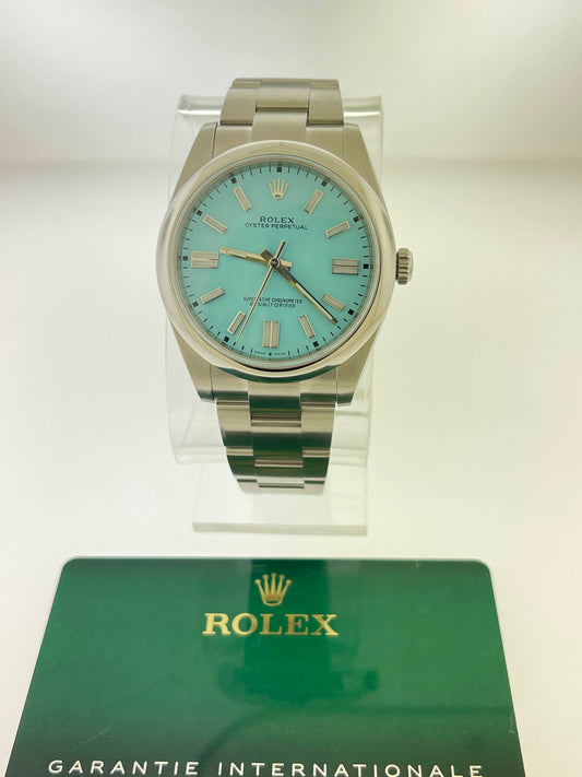 2020 Rolex Oyster Perpetual 124300 Aftermarket Tiffany Blue Dial With Papers 41MM