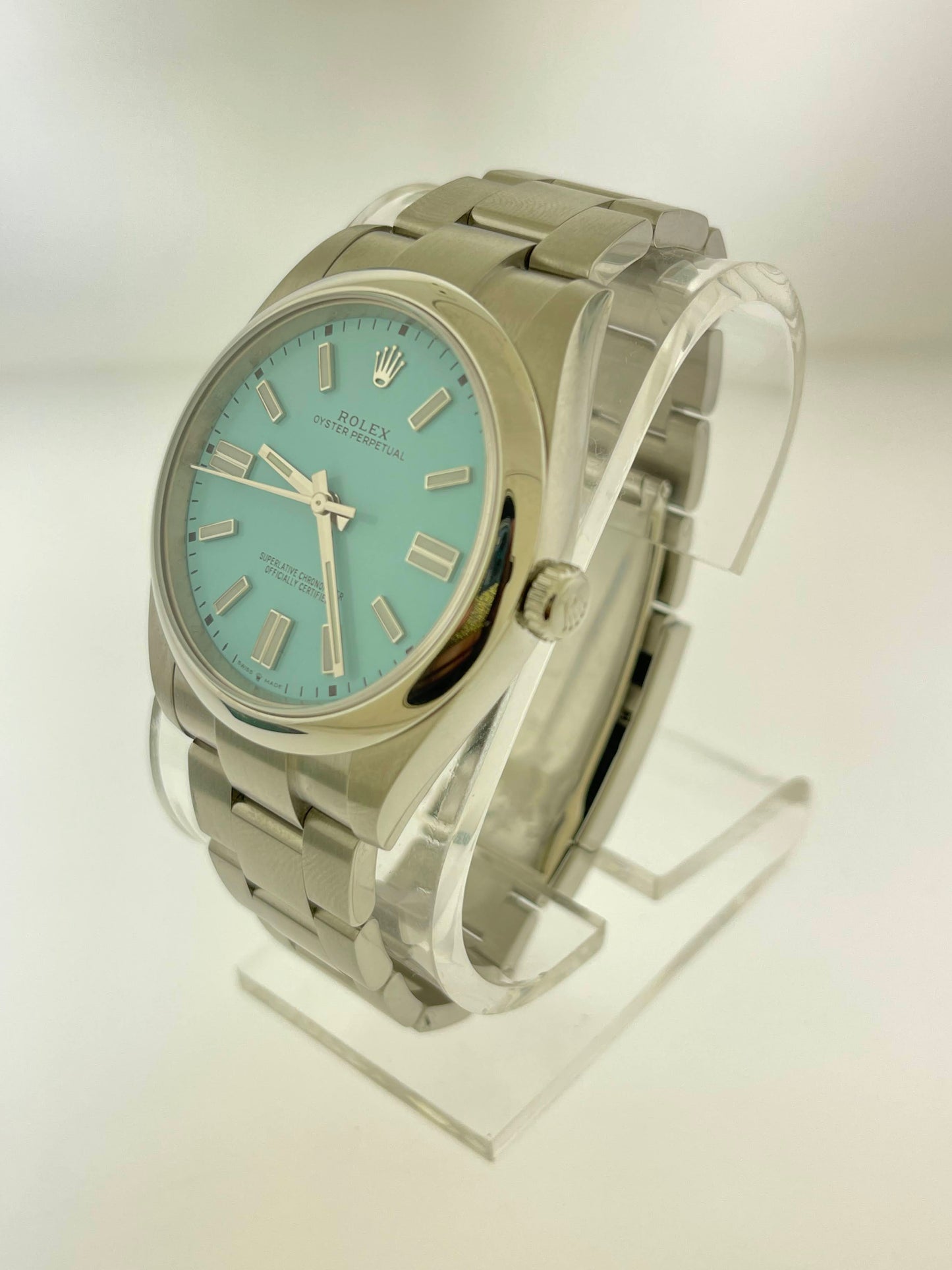 2020 Rolex Oyster Perpetual 124300 Aftermarket Tiffany Blue Dial With Papers 41MM
