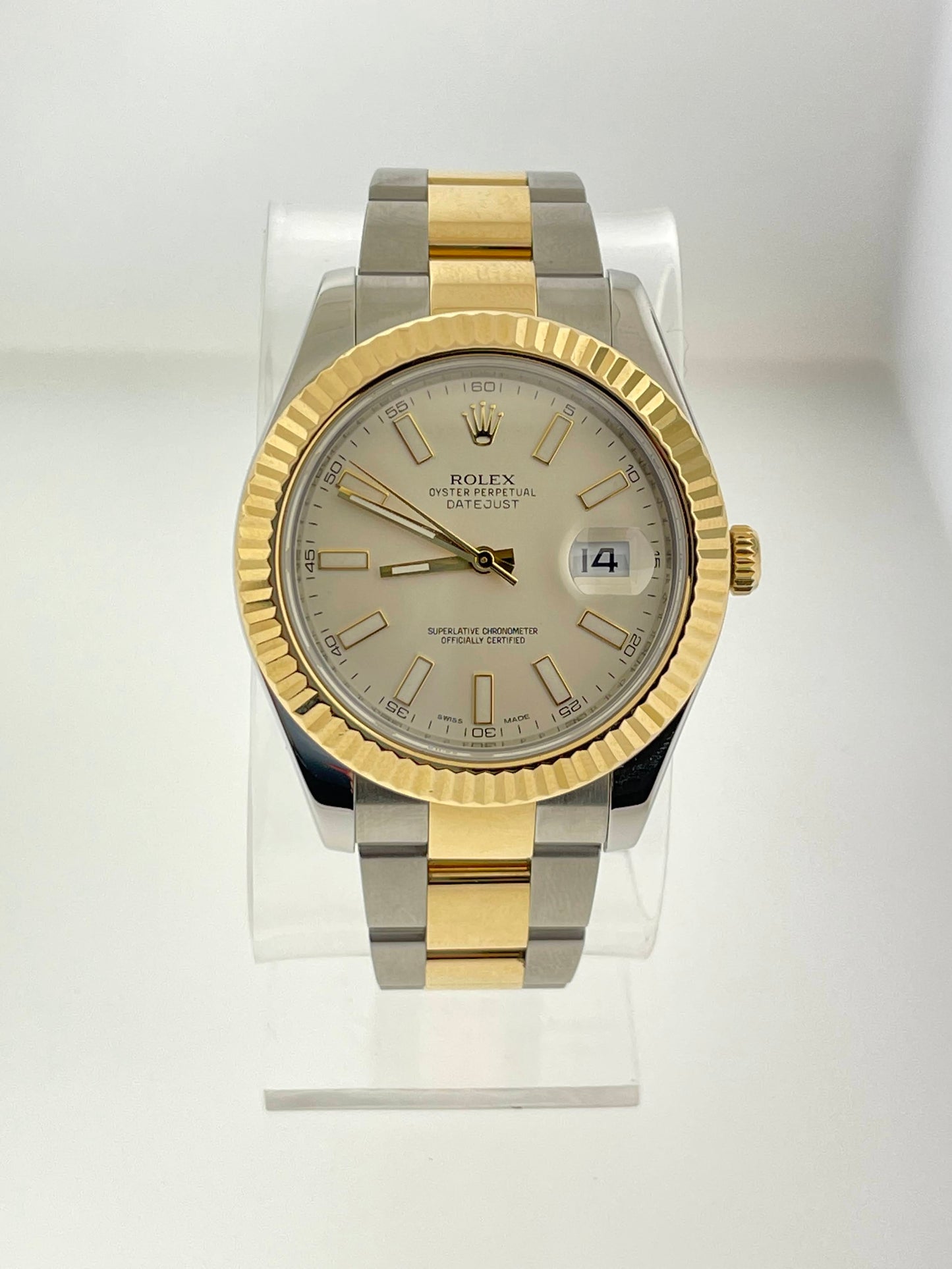 2010 Rolex Datejust 116333 White Ivory Dial Oyster Bracelet No Papers 41mm