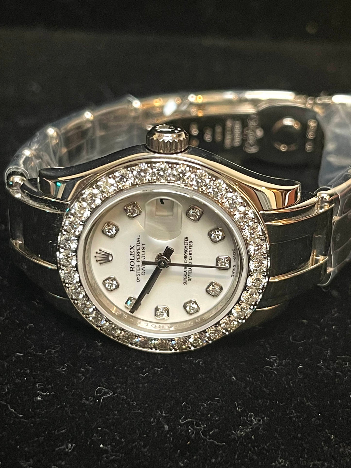 2008 Rolex Datejust 80299 Pearlmaster White Dial + Diamond Bezel No Papers 29mm